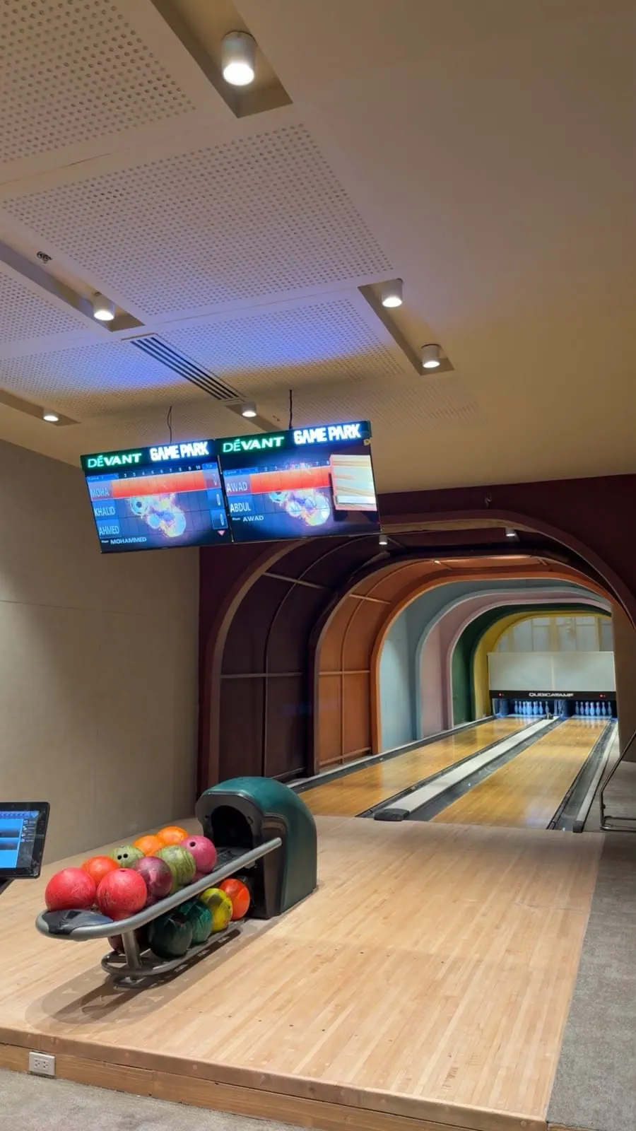 A bowling alley near the school