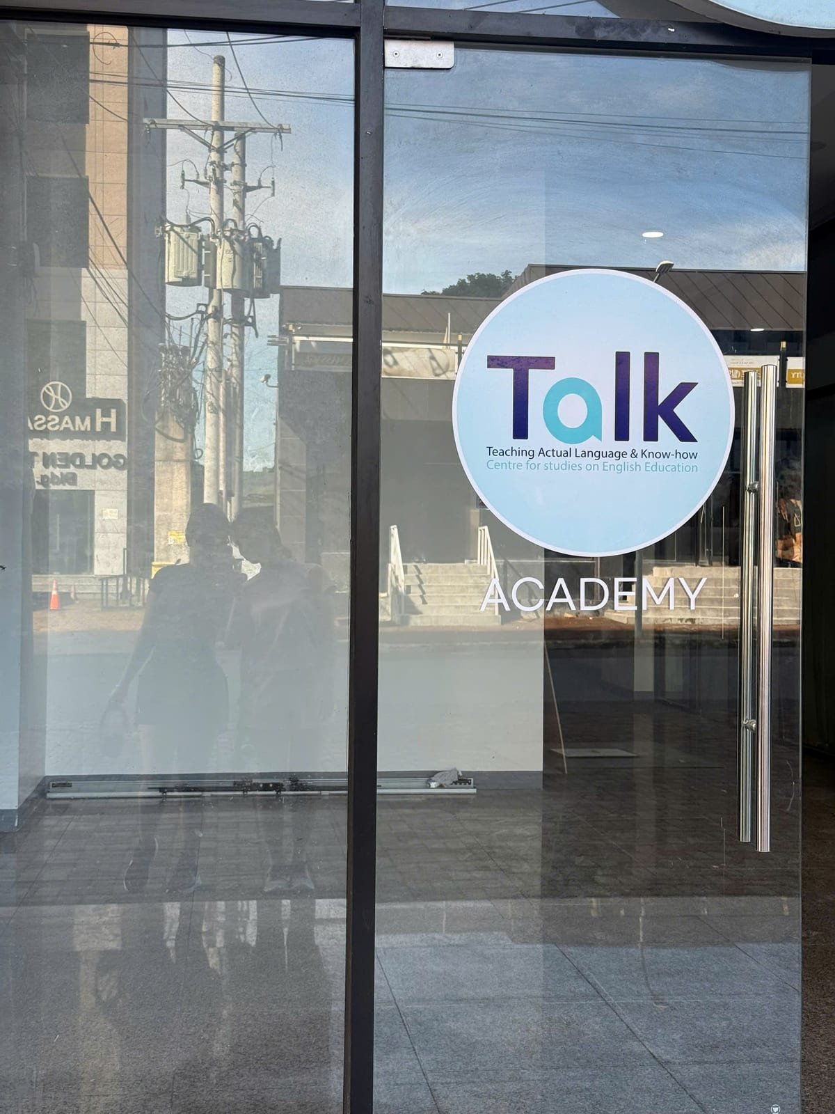 The entrance to the Talk Academy study building in Clark